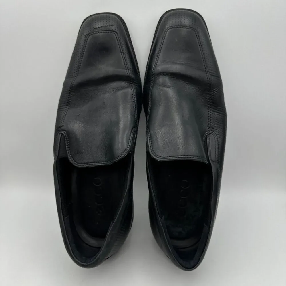 Ecco Men's‎ Black Leather Slip-On Dress Loafers Business Shoes Size 43 US 9-9.5
